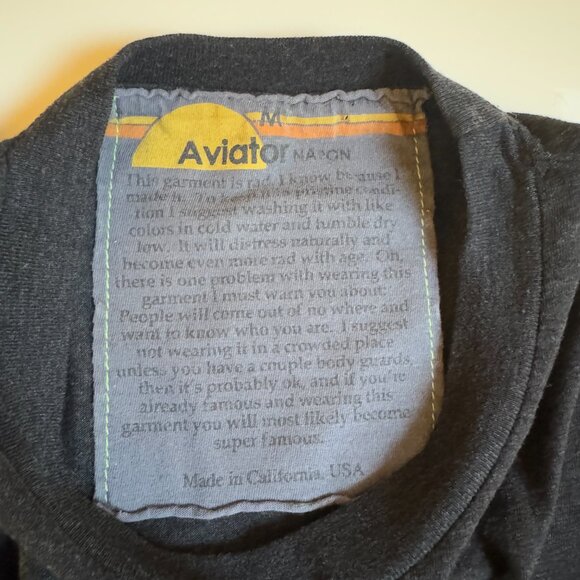 Aviator Nation Bolt & Logo Fade Boyfriend Tee Dark Grey Pink Purple M NWOT - Picture 4 of 7